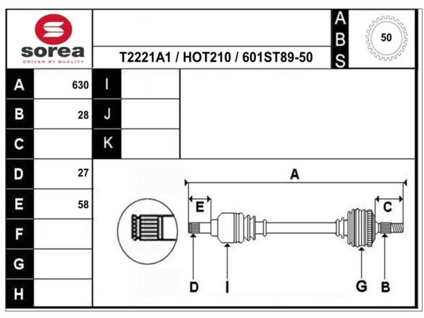 RT98601A1 приводной вал,полуось HONDA PRELUDE OEM: 06444SS0507RM