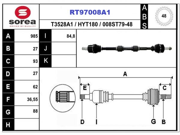 Приводной вал RT97008A1