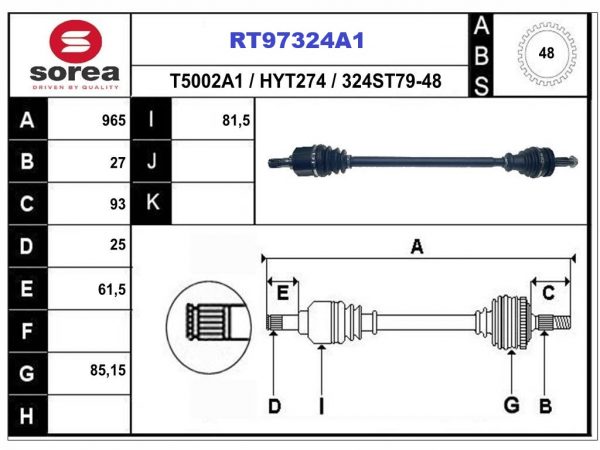 Приводной вал RT97324A1